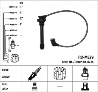 Zapalovací kabely NGK Mitsubishi Carisma 1.6 (08.97-05.99) RC-ME79 8735 (sada)
