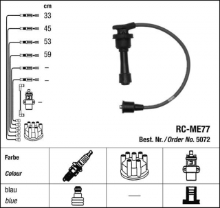 Zapalovací kabely NGK Mitsubishi RVR 2.0 () RC-ME77 5072 (sada)