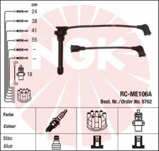 Zapalovací kabely NGK Mitsubishi Space 2.0 Wagon (10.83-05.88) RC-ME106A 5762 (sada)