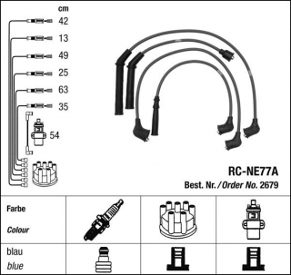 Zapalovací kabely NGK Nissan 300 3.0 ZX (07.83-12.89) RC-NE77A 2679 (sada)
