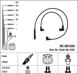 Zapalovací kabely NGK Nissan Pick Up 2.0 (09.85-05.94) RC-EN1204 9163 (sada)