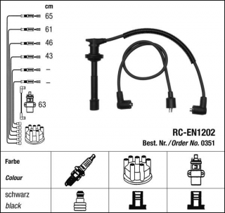 Zapalovací kabely NGK Nissan Serena 1.6 (07.92-09.01) RC-EN1202 351 (sada)