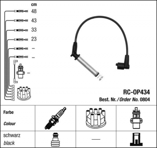 Zapalovací kabely NGK Opel Corsa 1.2 (04.93-12.01) RC-OP434 804 (sada)