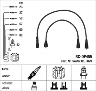 Zapalovací kabely NGK Opel Monza 2.8 (09.77-08.87) RC-OP459 829 (sada)