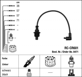 Zapalovací kabely NGK Peugeot 406 1.8 (08.95-08.00) RC-CR601 8471 (sada)