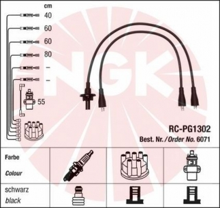 Zapalovací kabely NGK Peugeot J9 2.0 (02.80-10.91) RC-PG1302 6071 (sada)