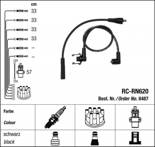 Zapalovací kabely NGK Renault 5 1.4 TS (07.87-06.89) RC-RN620 8487 (sada)