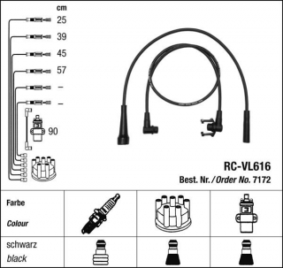 Zapalovací kabely NGK Renault 9 1.7 (03.84-06.86) RC-VL616 7172 (sada)