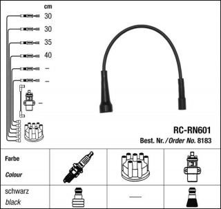 Zapalovací kabely NGK Renault Espace 2.0 (10.97-01.00) RC-RN601 8183 (sada)