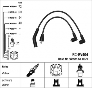 Zapalovací kabely NGK Rover 213 1.3 (09.84-12.89) RC-RV404 879 (sada)