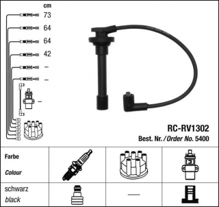 Zapalovací kabely NGK Rover 623 2.3 (09.93-02.96) RC-RV1302 5400 (sada)