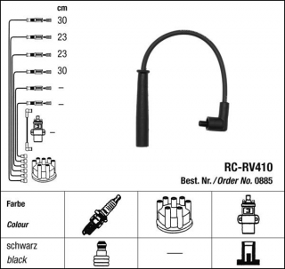 Zapalovací kabely NGK Rover Mini 1.3 (11.96-05.01) RC-RV410 885 (sada)