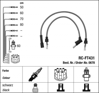 Zapalovací kabely NGK Seat 124 1.2 (01.70-03.74) RC-FT431 678 (sada)