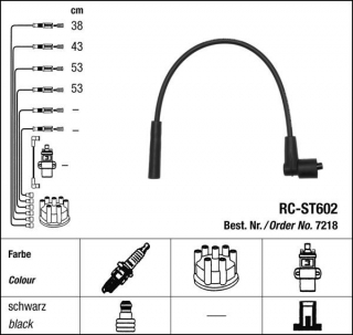 Zapalovací kabely NGK Seat Marbella 0.9 (05.95-05.99) RC-ST602 7218 (sada)