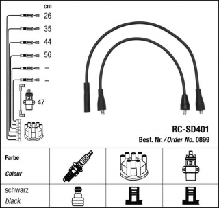 Zapalovací kabely NGK Škoda Estelle 1.2 (09.83-12.89) RC-SD401 899 (sada)