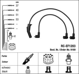 Zapalovací kabely NGK Subaru Vivio 0.7 (08.92-04.00) RC-EF1203 9169 (sada)
