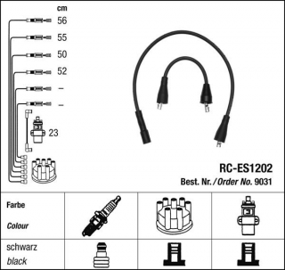 Zapalovací kabely NGK Suzuki SJ410 1.0 (04.82-03.88) RC-ES1202 9031 (sada)