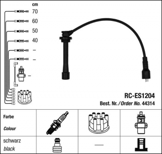 Zapalovací kabely NGK Suzuki Vitara 1.6 (06.91-12.98) RC-ES1204 44314 (sada)