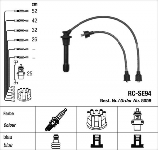 Zapalovací kabely NGK Suzuki X-90 1.6 (11.95-10.97) RC-SE94 8059 (sada)