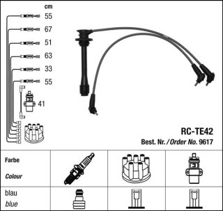 Zapalovací kabely NGK Toyota Camry 3.0 (08.96-07.01) RC-TE42 9617 (sada)