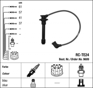 Zapalovací kabely NGK Toyota Carina 2.0 (12.87-03.92) RC-TE24 9609 (sada)
