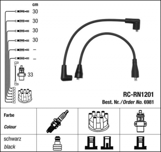 Zapalovací kabely NGK Triumph 1500 1.5 (10.70-03.75) RC-RN1201 6981 (sada)