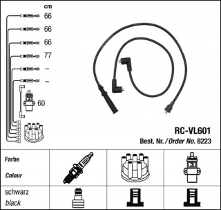 Zapalovací kabely NGK Volvo 240 2.3 (10.82-08.84) RC-VL601 8223 (sada)