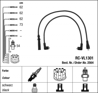 Zapalovací kabely NGK Volvo 242 2.3 (11.79-09.82) RC-VL1301 2564 (sada)