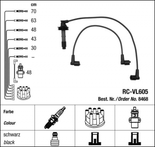 Zapalovací kabely NGK Volvo 850 2.4 (09.92-10.96) RC-VL605 8468 (sada)