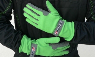 Závodní rukavice na karting motokáru nebo hobby rally závody - zeleno/šedé- 2Racing