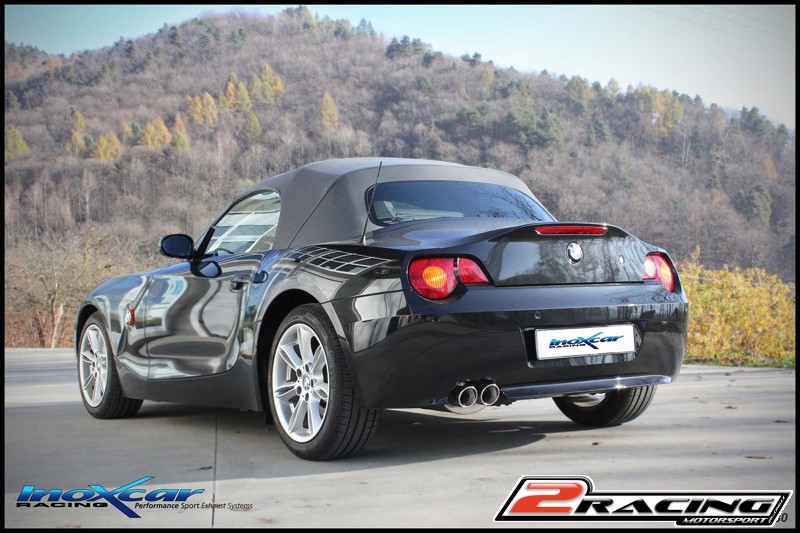 Zadní výfuk z nerezové oceli s koncovkou 2 x průměru 80 X-RACE Inoxcar racing BMZ4.01.XR80