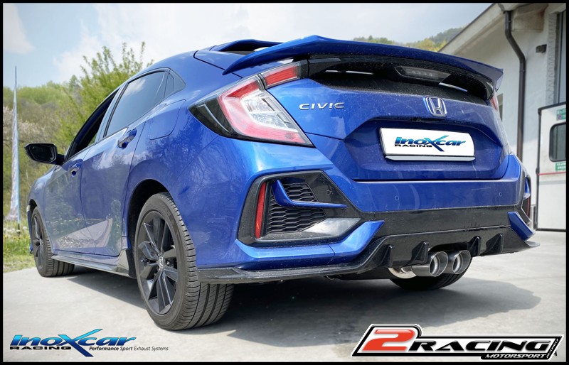Central pipe společně ssilecer (For the installation on the original Zadní s tlumiče it is necessary to separately order the adapter AD.CIVIC.05) Inoxcar racing TCSCIVIC.05
