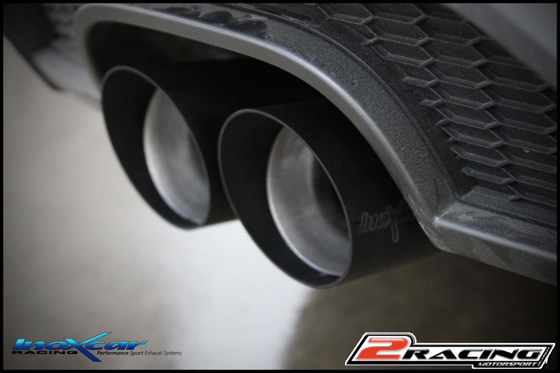 Zadní tlumič koncovkou výfuku 2 x průměru 80 BLACK CERAMIC + Valve společně selectric engine + Remote control Inoxcar racing VALV.A3.01