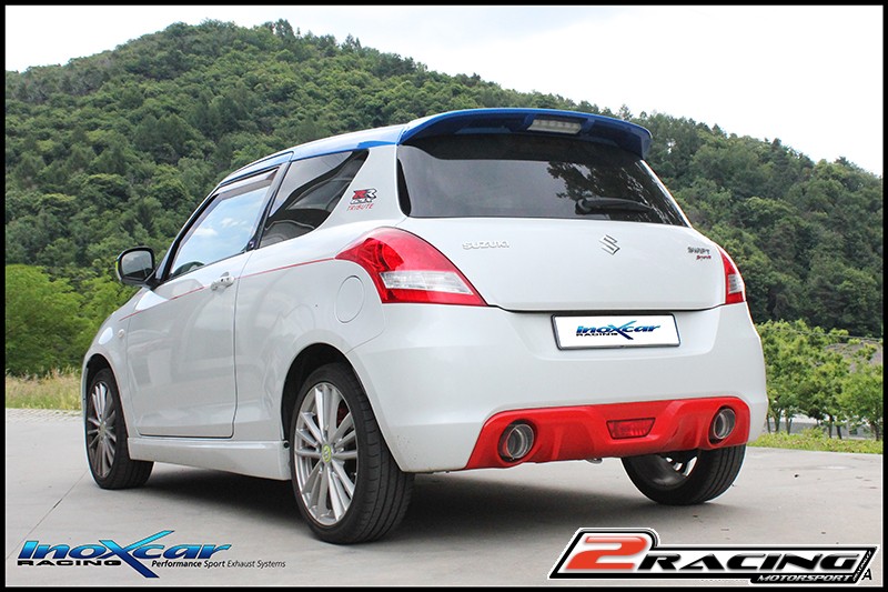 Zadní sportovní výfuk z nerezové oceli s koncovkou o průměru 80 P+L Inoxcar racing SUSW.02.80