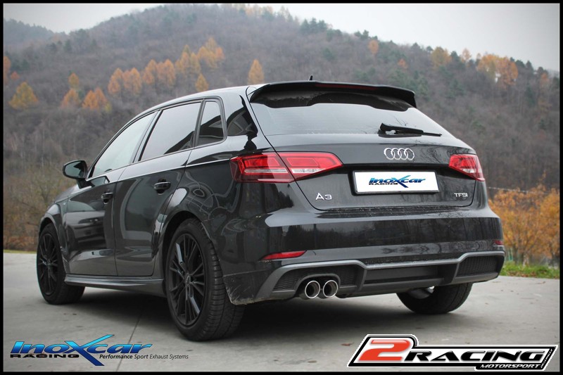 Zadní tlumič koncovkou výfuku 2 x průměru 80 X-RACE Inoxcar racing OVAU.27.XR80