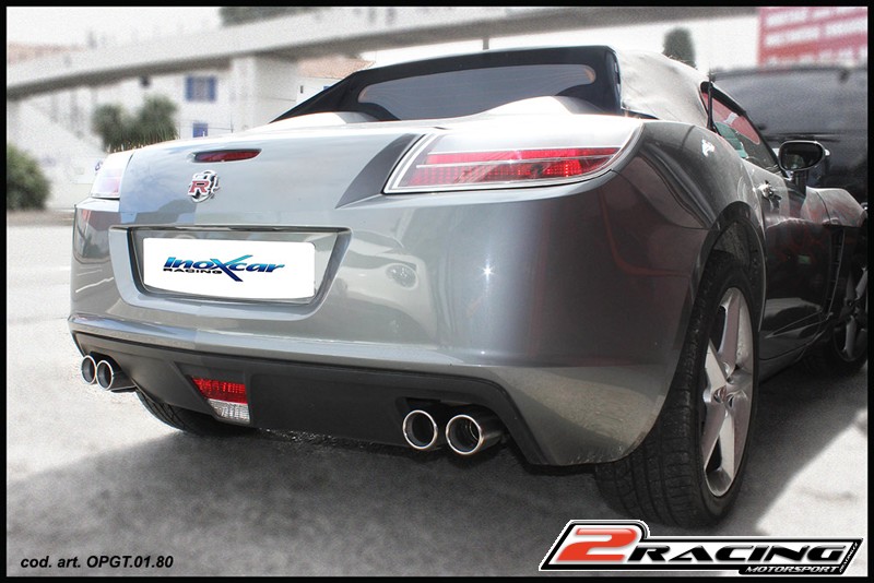 Zadní tlumič koncovkou výfuku 2 x průměru 80 P+L Inoxcar racing OPGT.01.80