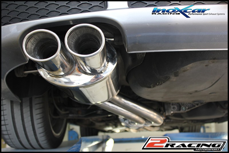 Stainless steel s tlumiče centre pipe + Zadní výfuk z nerezové oceli s koncovkou 2 x Oválná 90x70 mm Inoxcar racing OVA4.01.90