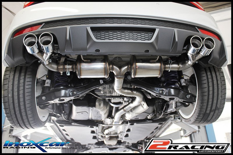 Zadní tlumič koncovkou výfuku 2x průměru 80 X-RACE P+L Inoxcar racing AUS1.02.XR80