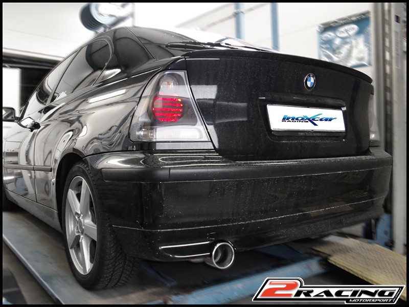 Zadní sportovní výfuk z nerezové oceli s koncovkou o průměru102 Inoxcar racing BME46.03.102