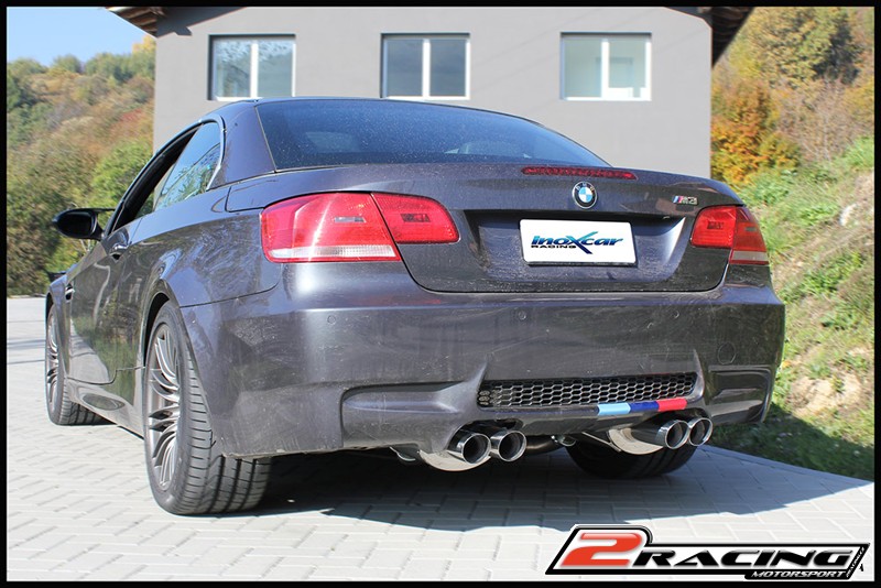 Zadní výfuk z nerezové oceli s koncovkou 2 x průměru 76 Racing L+R Inoxcar racing OVBM.23.RA