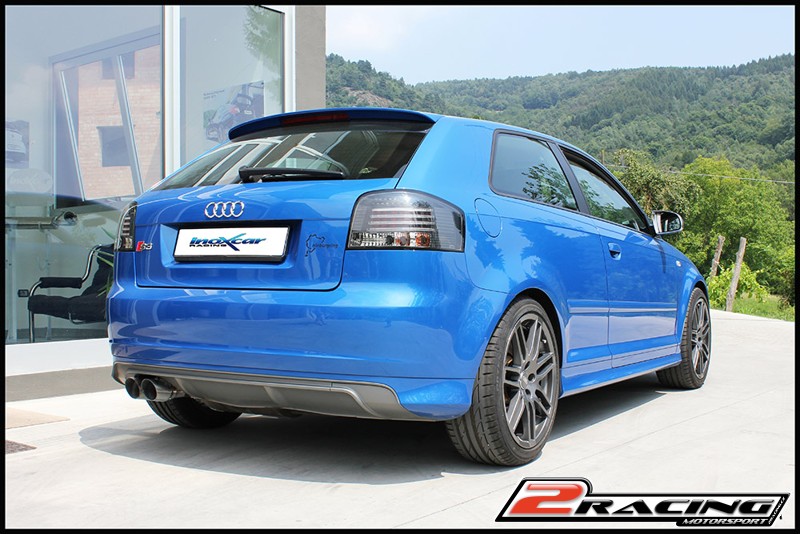 středová roura + Zadní tlumič koncovkou výfuku 2 x průměru 76 Racing - průměru 70 Inoxcar racing CATBACK.03