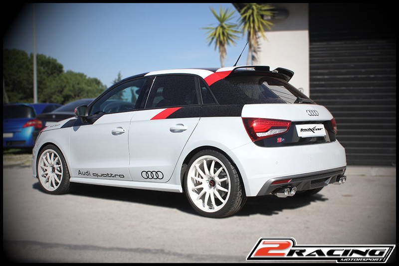 Zadní tlumič koncovkou výfuku 2x průměru 80 X-RACE P+L + Valves assembly společně soriginal electric engines Inoxcar racing VALV.S1.01