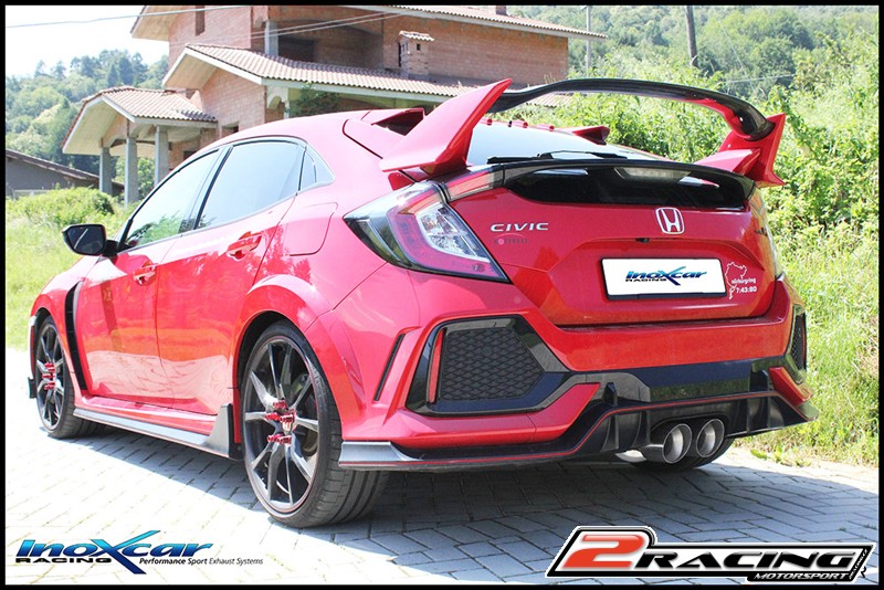 Zadní s tlumiče společně scentral koncovka 3 x průměru 114 Racing (For the installation on the original central pipe it is necessary to separately order the adapter AD.CIVIC.02) Inoxcar racing HOCI.04.3.114R