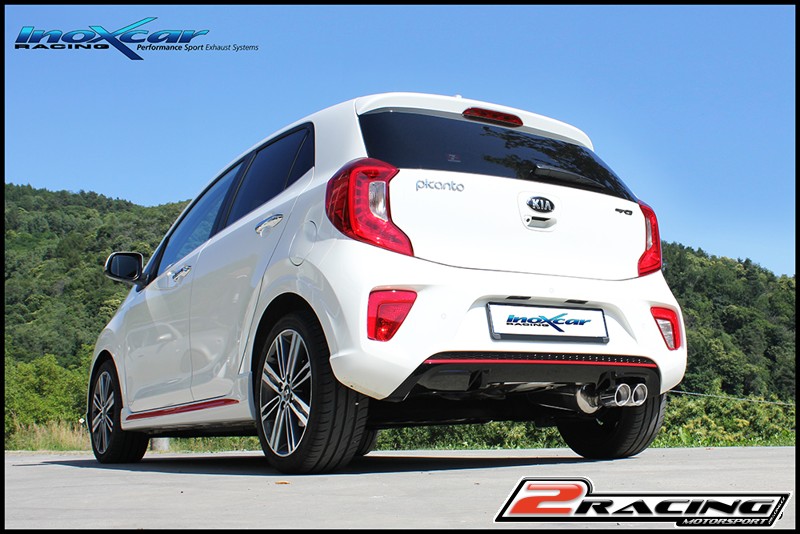 Zadní tlumič koncovkou výfuku 2 x průměru 80 X-RACE Inoxcar racing KIPI.01.XR80