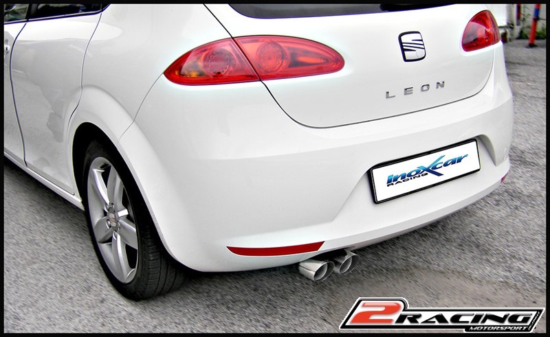 Zadní výfuk z nerezové oceli s koncovkou 2 x průměru 80 Racing Inoxcar racing SELE.11.RA