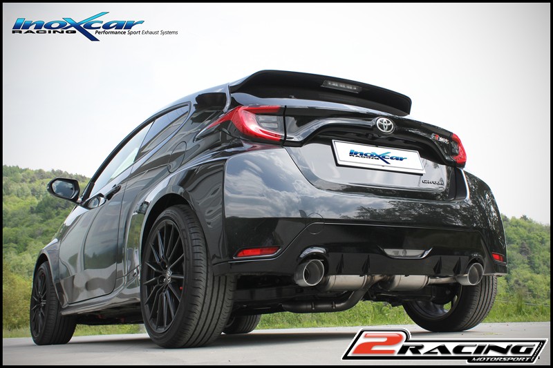 Central pipe společně ss tlumiče + Adaptér + Zadní společně s2 s tlumičes společně skoncovka průměru 100 Racing P+L Inoxcar racing CATBACK.TOYA.06.10RA