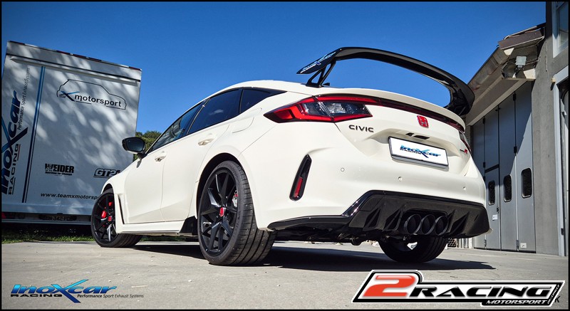 turbo centrale silenziato + Terminale silenziato con uscite centrali 3 x průměru 114 Racing BLACK CERAMIC + Vavola con montaggio motorino elettrico di serie Inoxcar racing CATBACK.HOCI.13.114CBLACK