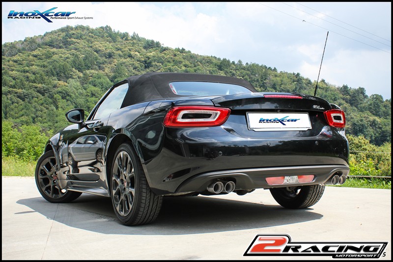Zadní tlumič koncovkou výfuku 2 x průměru 65 Racing P+L (Exclusive assembly společně soriginal spoiler Abarth 124) Inoxcar racing F124.01.D65