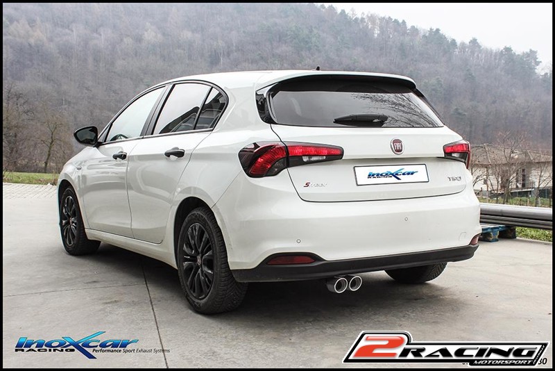 Zadní výfuk z nerezové oceli s koncovkou 2 x průměru 80 X-RACE Inoxcar racing FITI.01.XR80