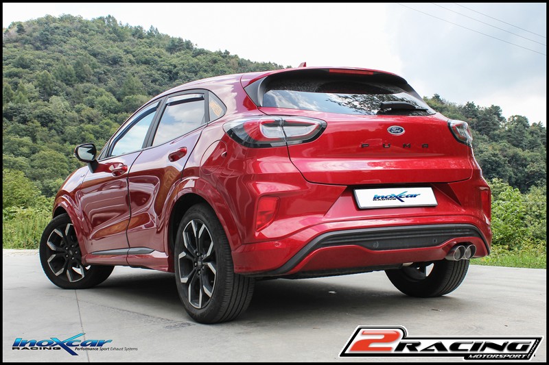 Zadní sportovní výfuk bez tlumiče s dvojitou koncovkou 80 Racing Inoxcar racing FOPU.06.RA